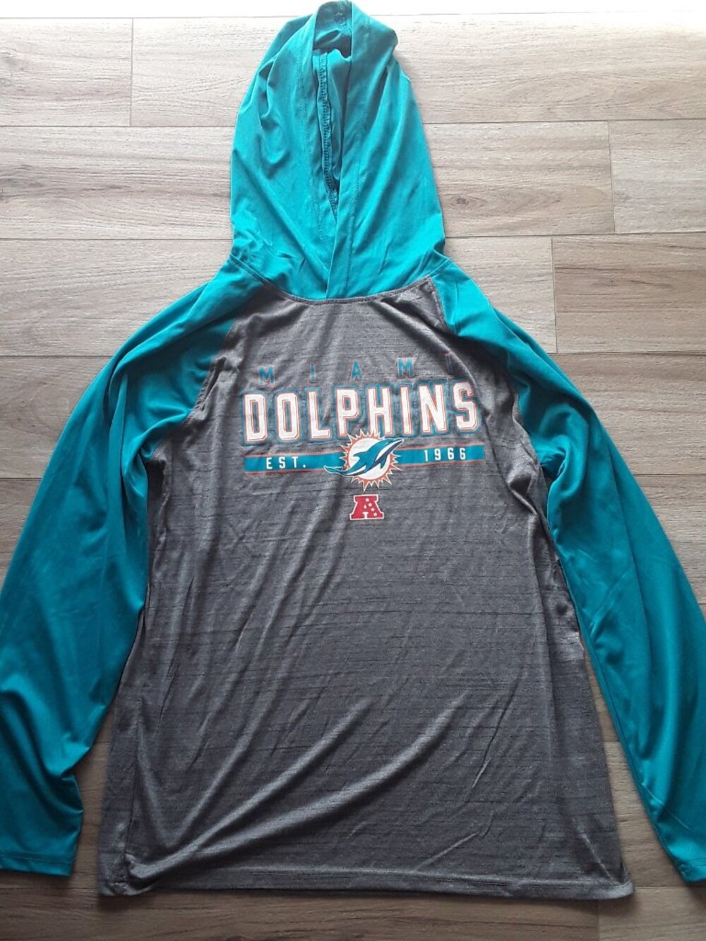 Miami Dolphins Long Sleeve Hooded Shirt – Size Large – NFL Team Apparel